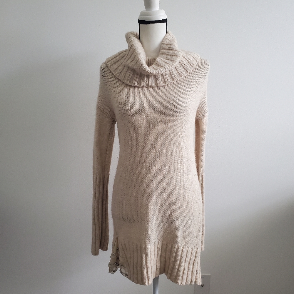 Juicy Couture Embellished Cowl Neck Sweater dress Size Large
